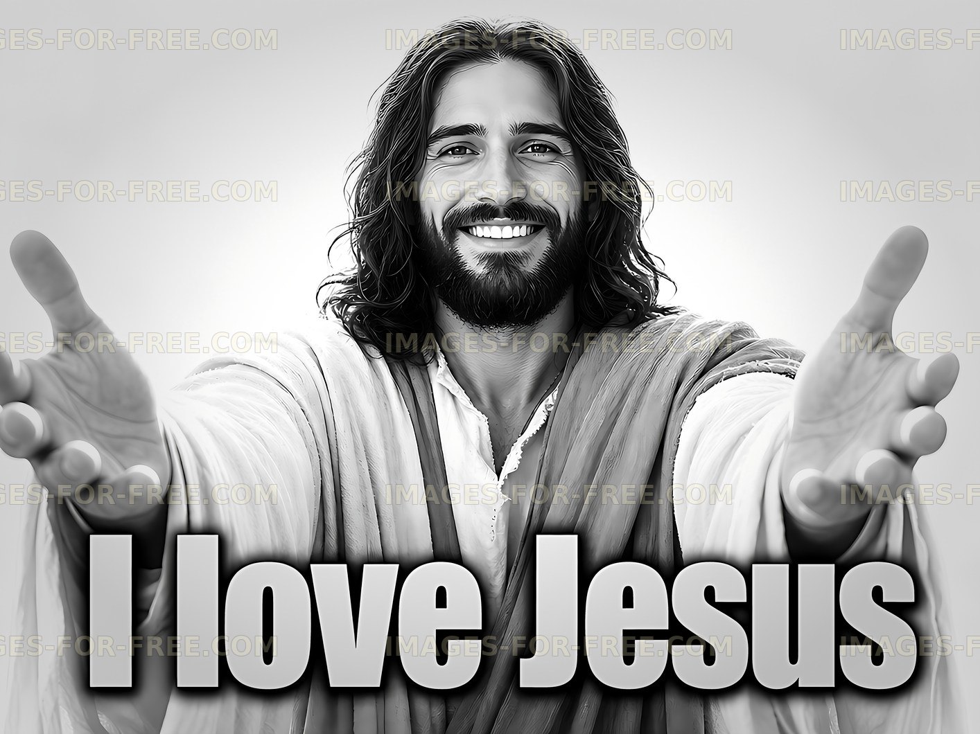Man expressing love for Jesus with open arms