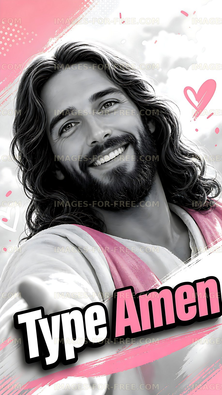 Smiling man with long hair and beard extends hand in greeting