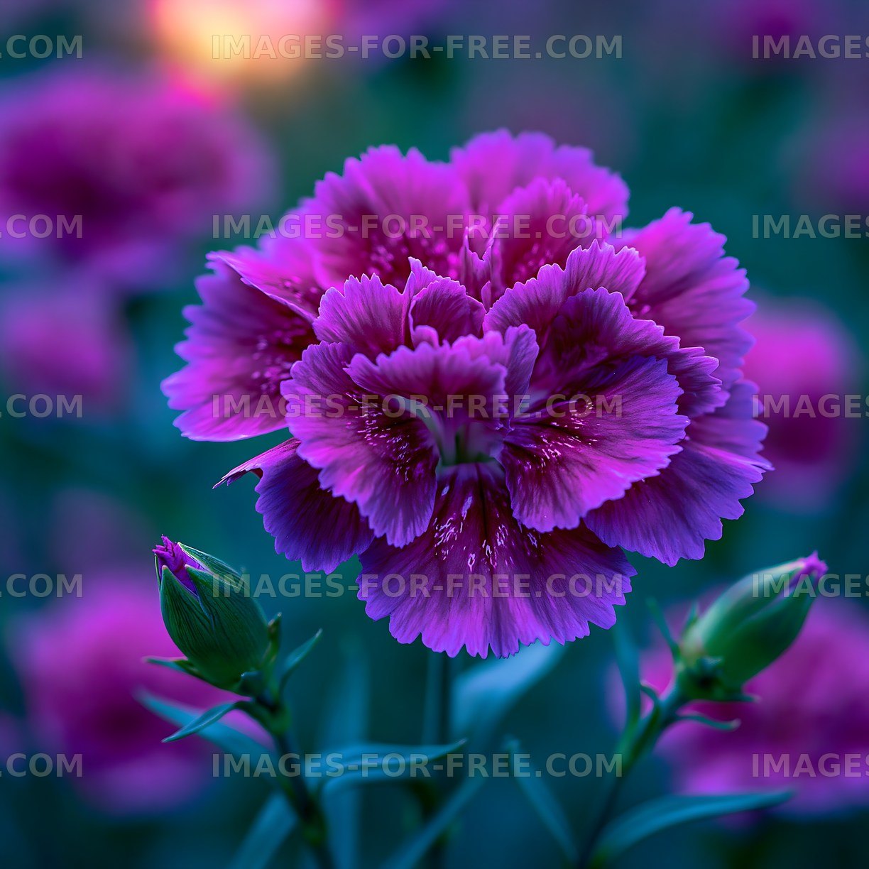 Purple flower blooming in a garden during spring