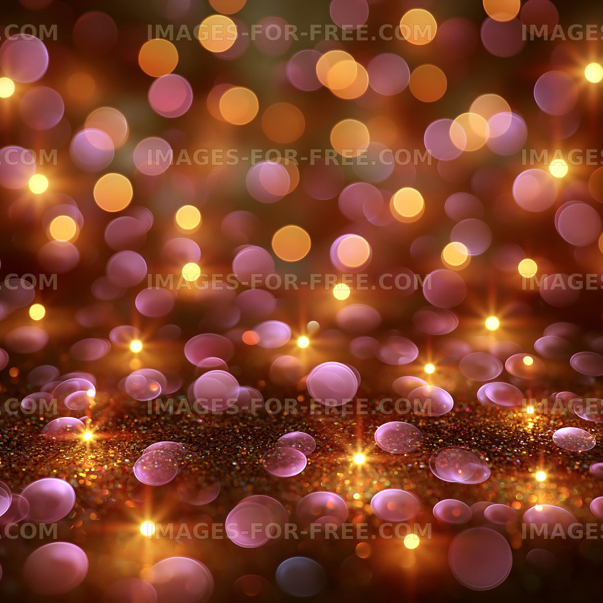 Colorful bokeh lights create a festive background