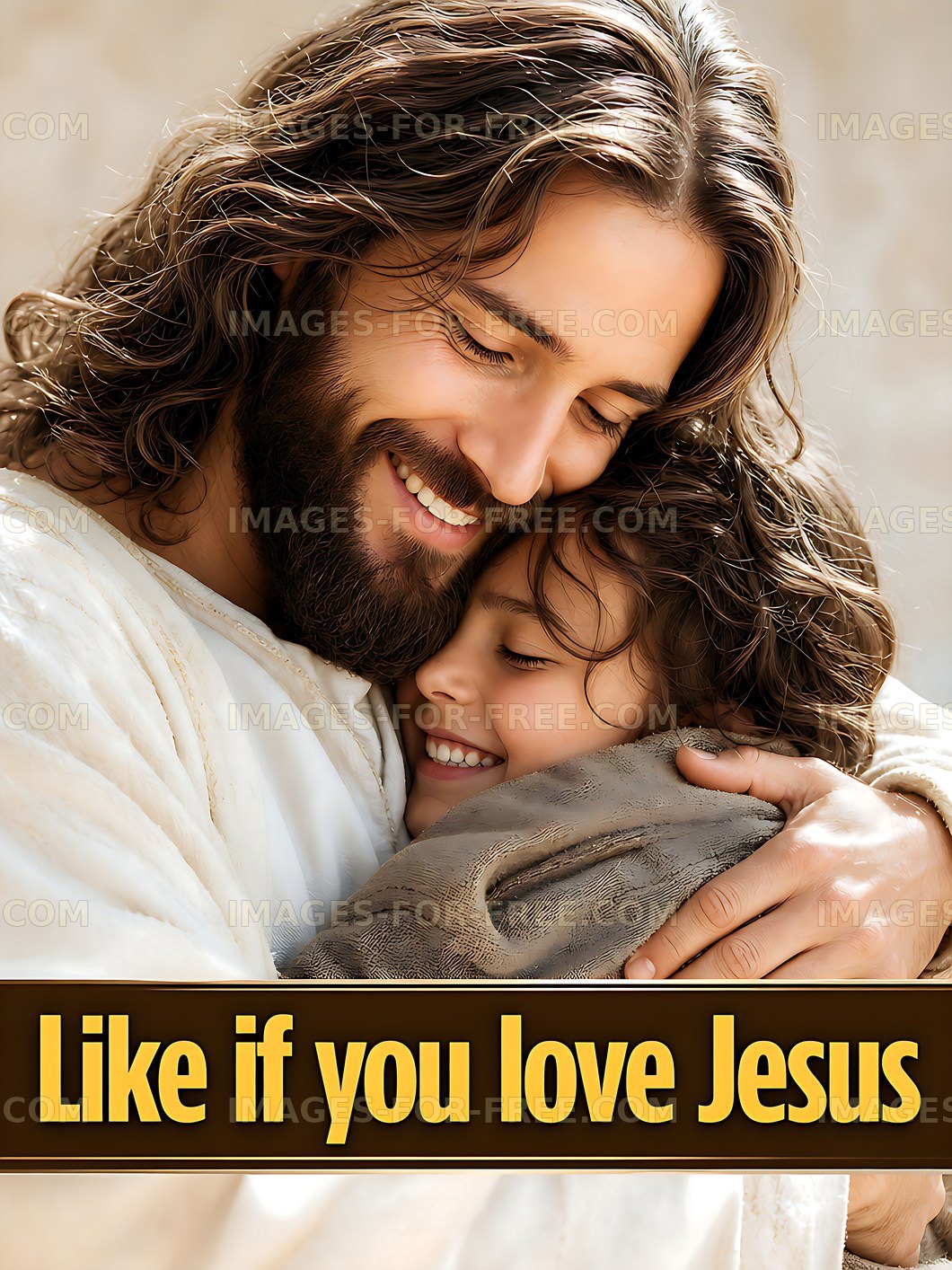 Hug between man and child expressing joy and love
