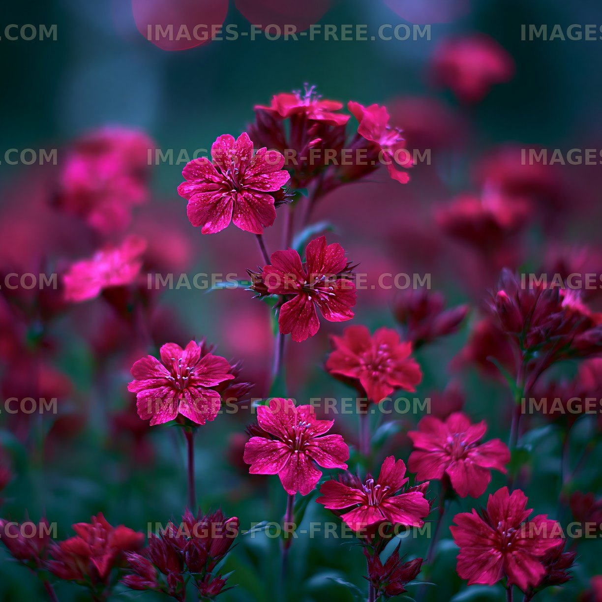 Vibrant red flowers blooming in a garden setting