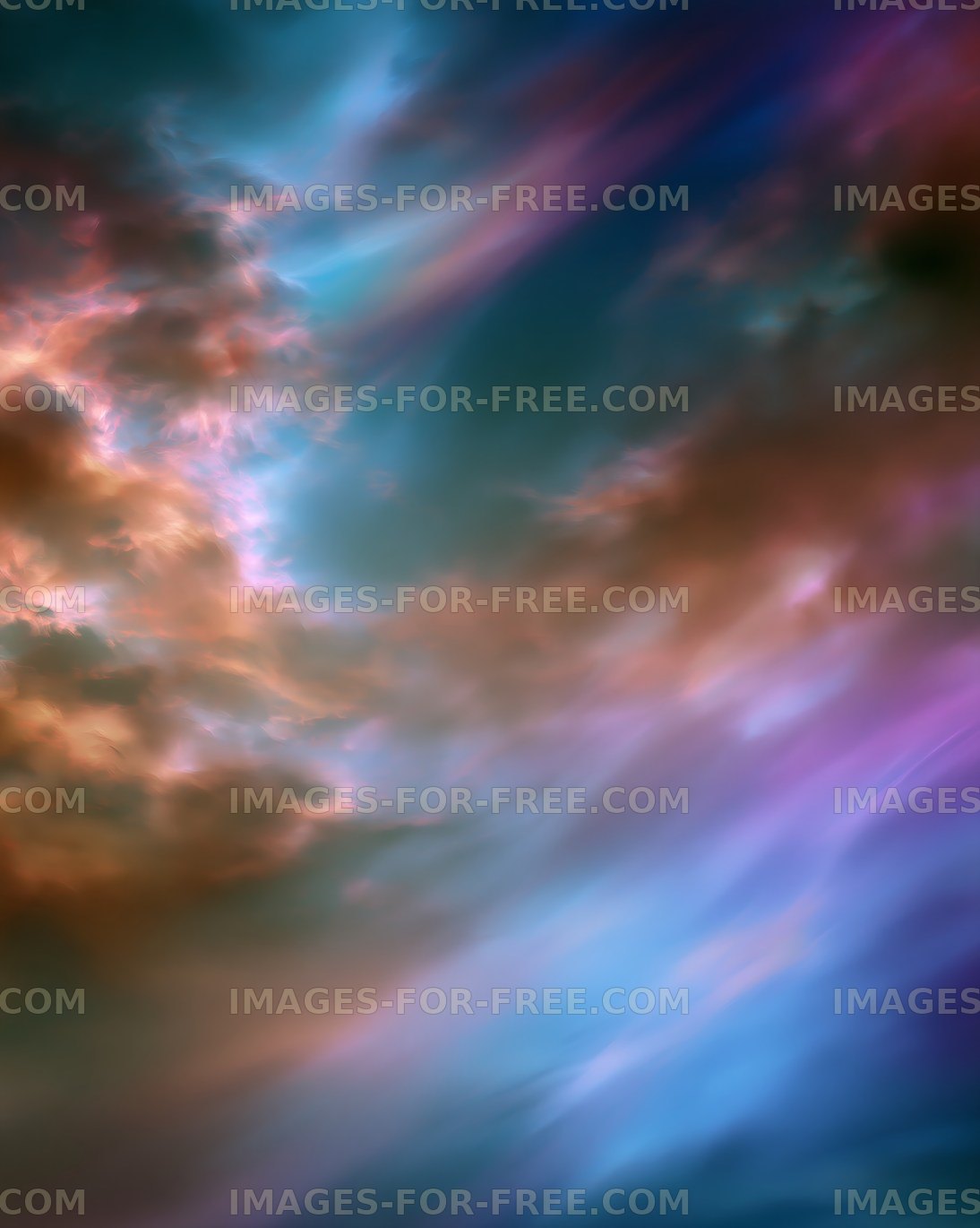 Colorful abstract clouds in the evening sky