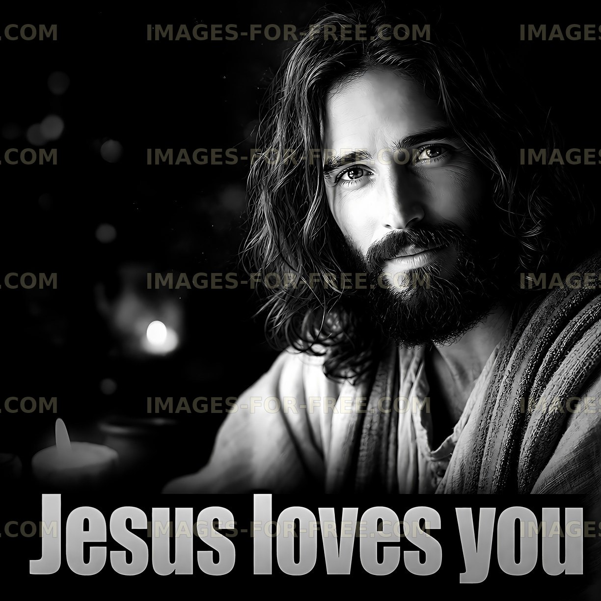 Man with long hair and beard expressing love