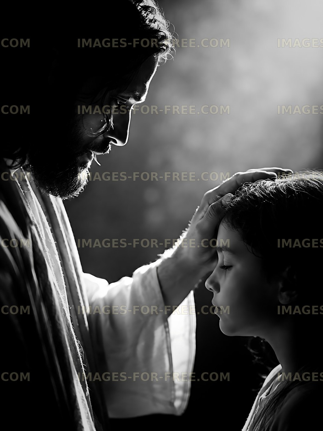 Religious figure interacts with child in a moment of connection