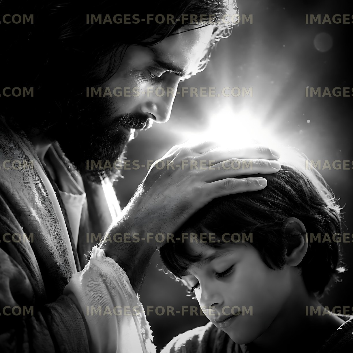 Father and son share a moment of love and connection