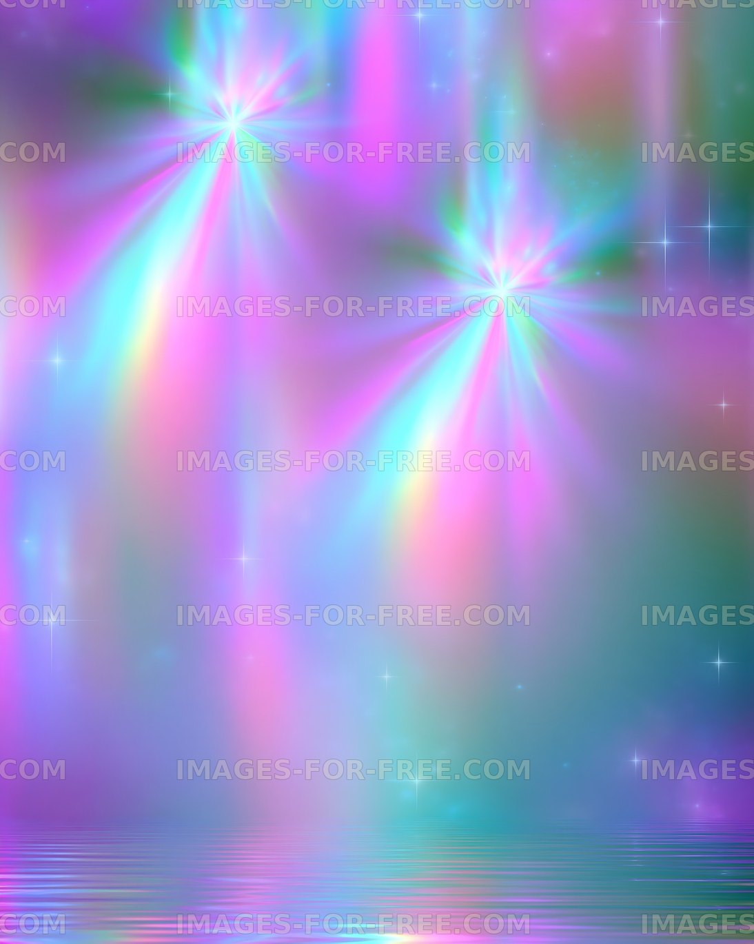 Colorful abstract light patterns with reflections