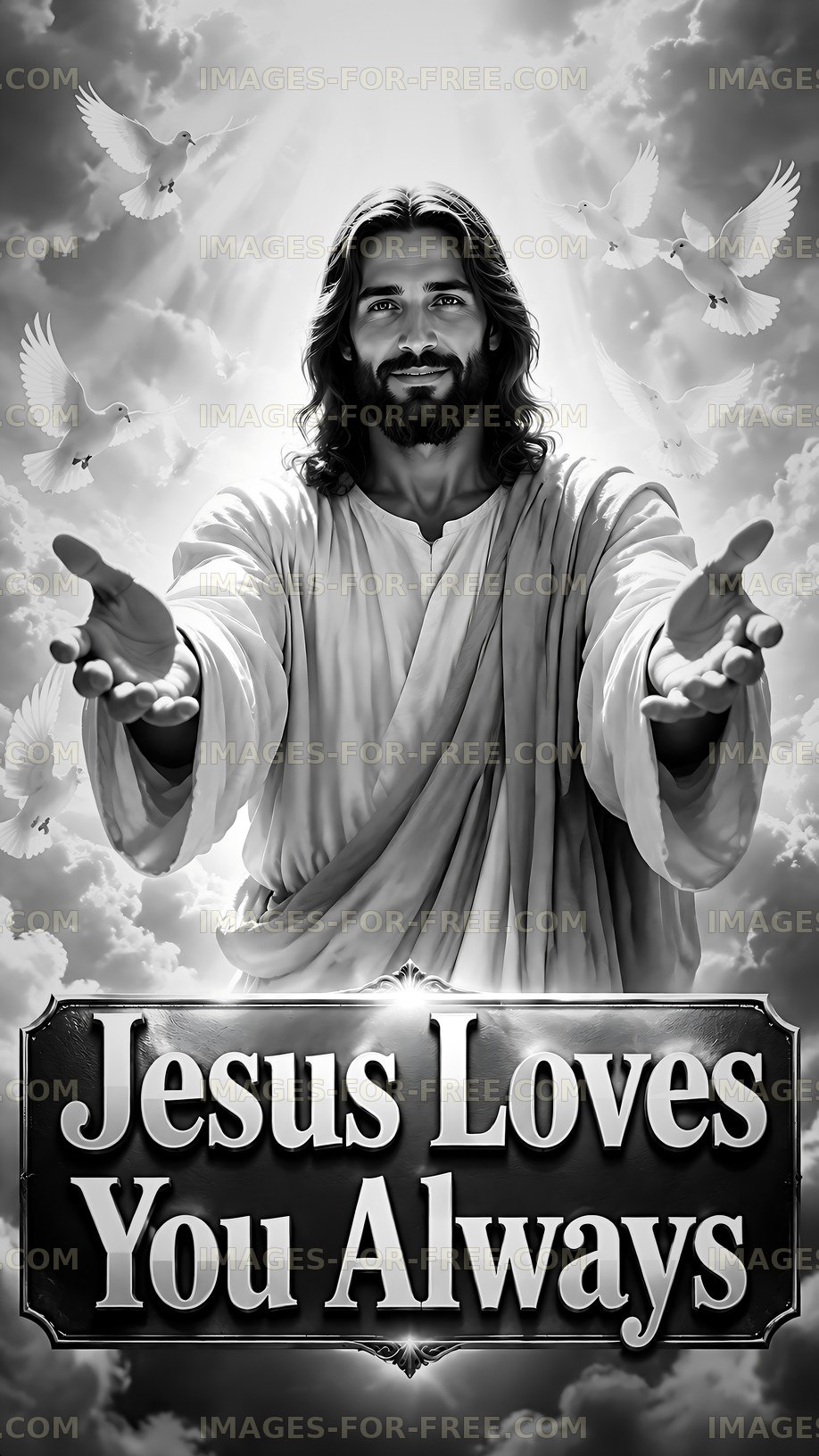 Jesus offers love and hope with open arms