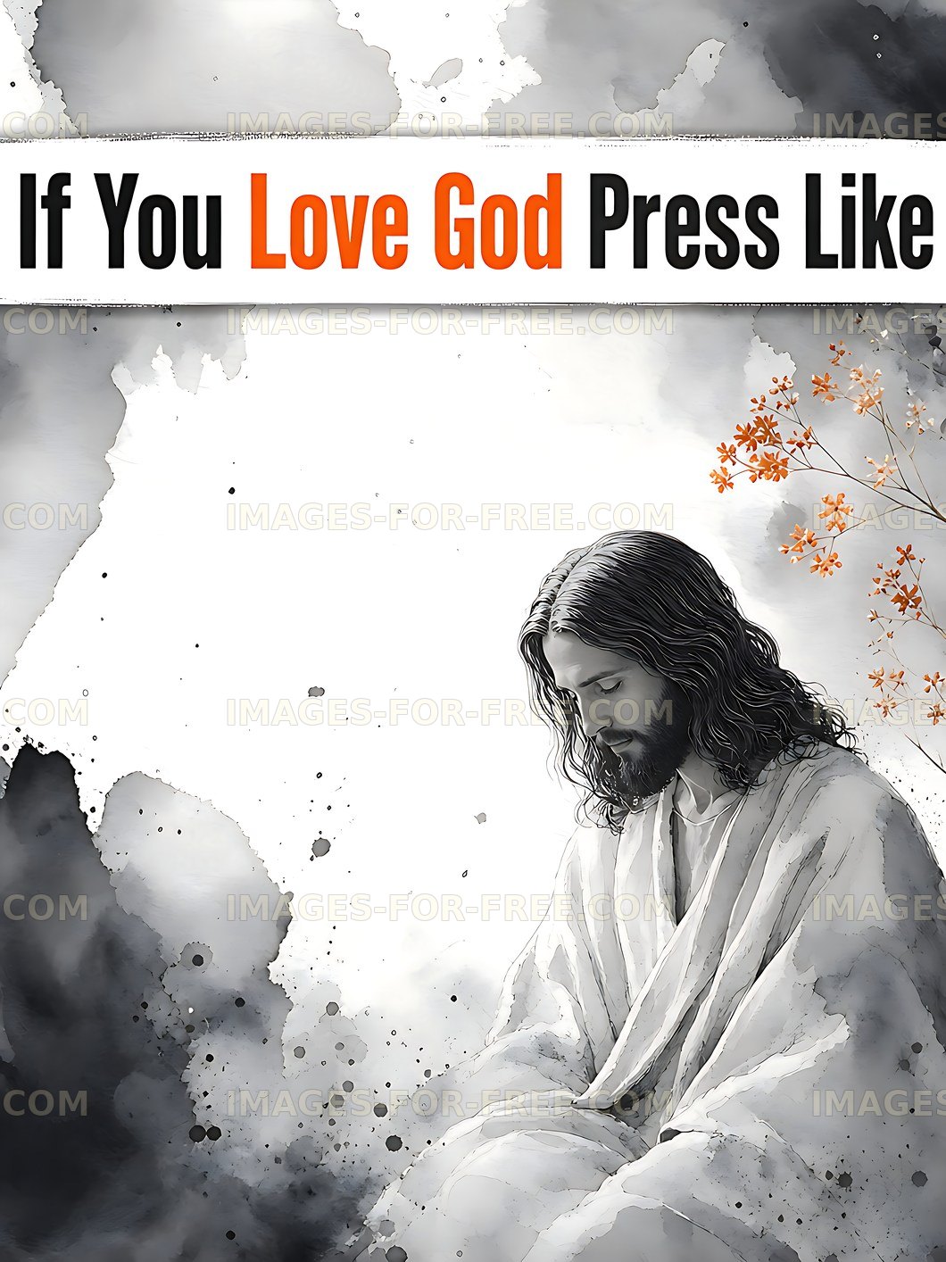 Artistic representation of a religious figure with a message