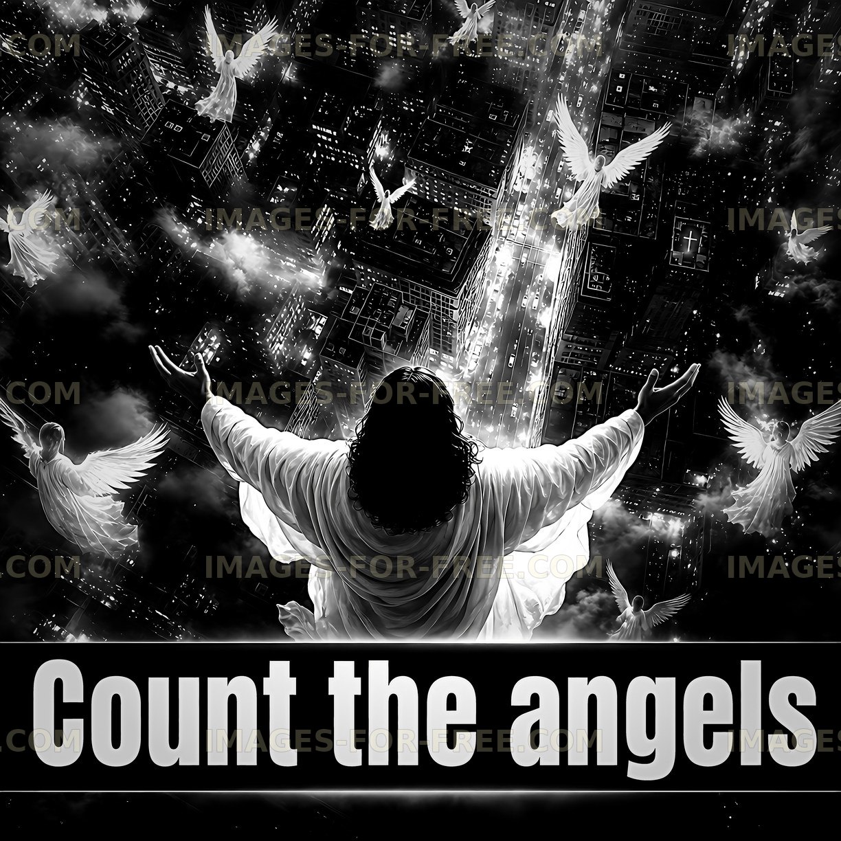Count the angels in a city skyline at night