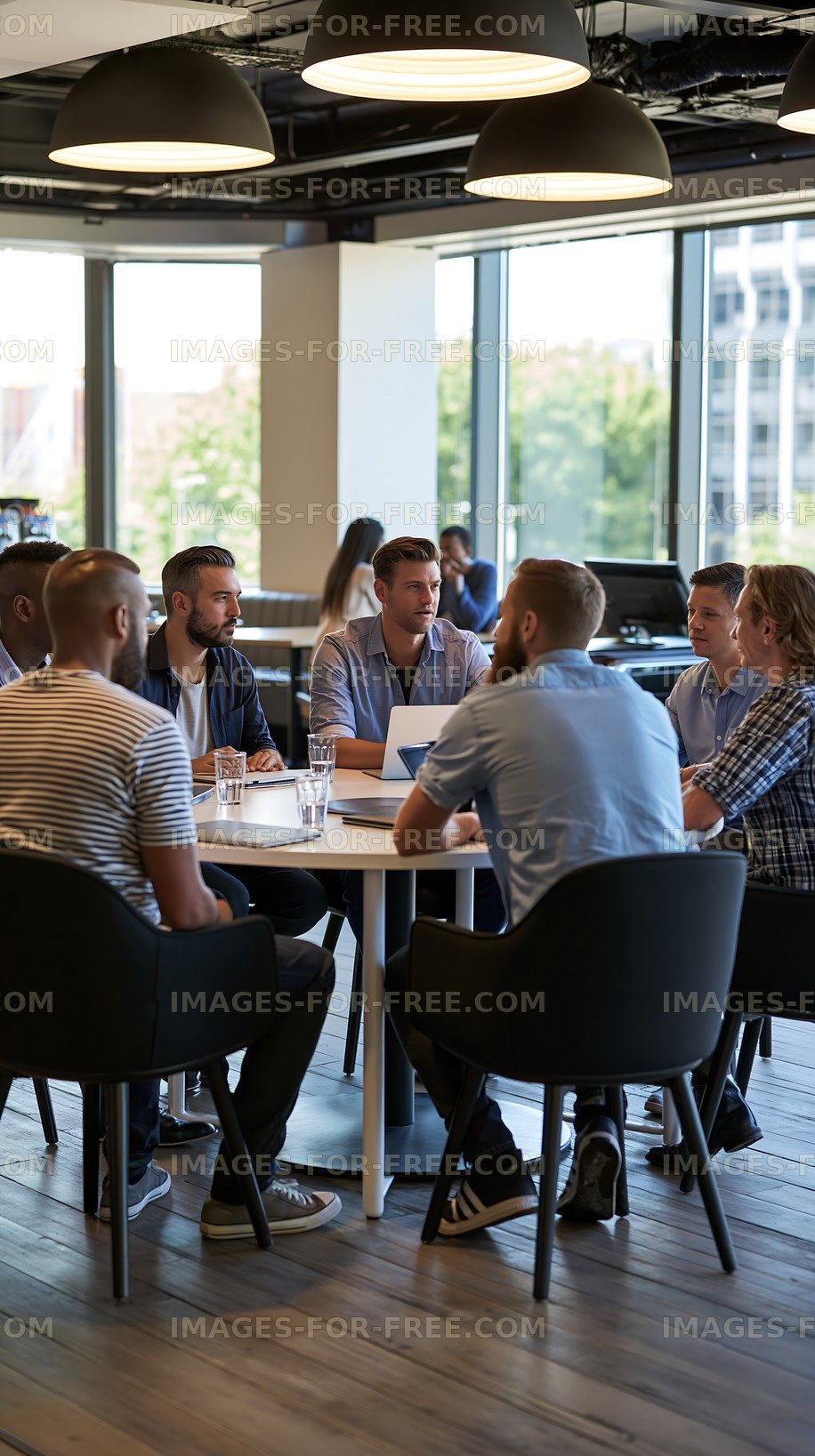 Business team meeting in modern office space