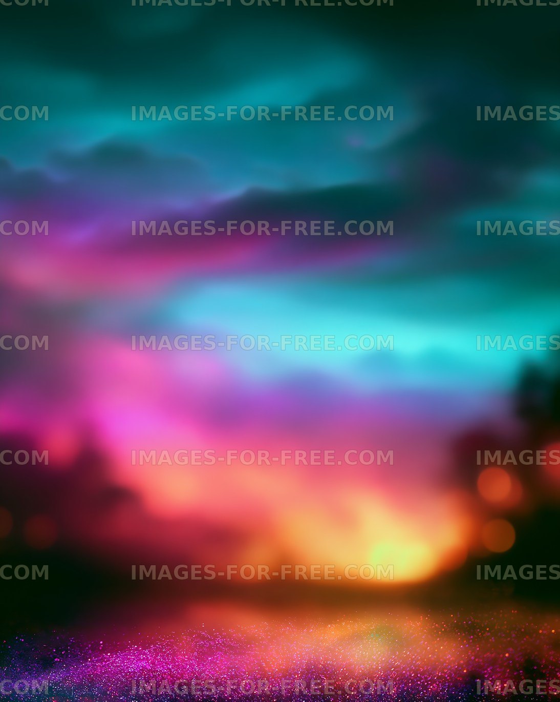 Vibrant sky with colorful clouds at sunset