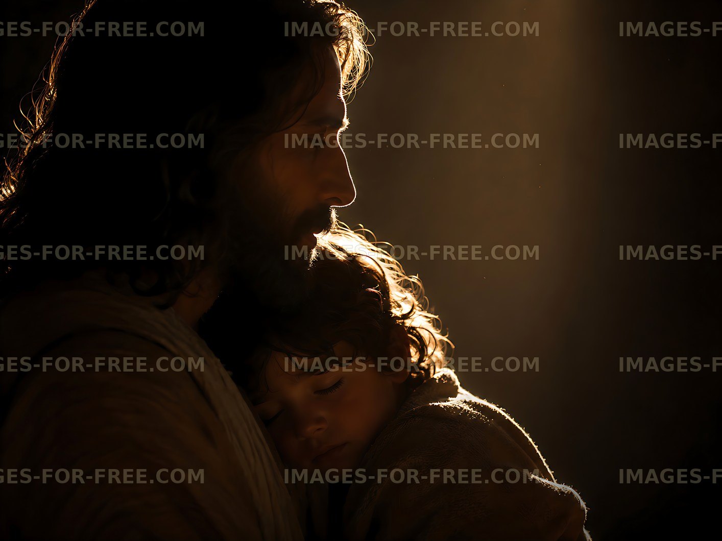 Father and child sharing a moment in soft light