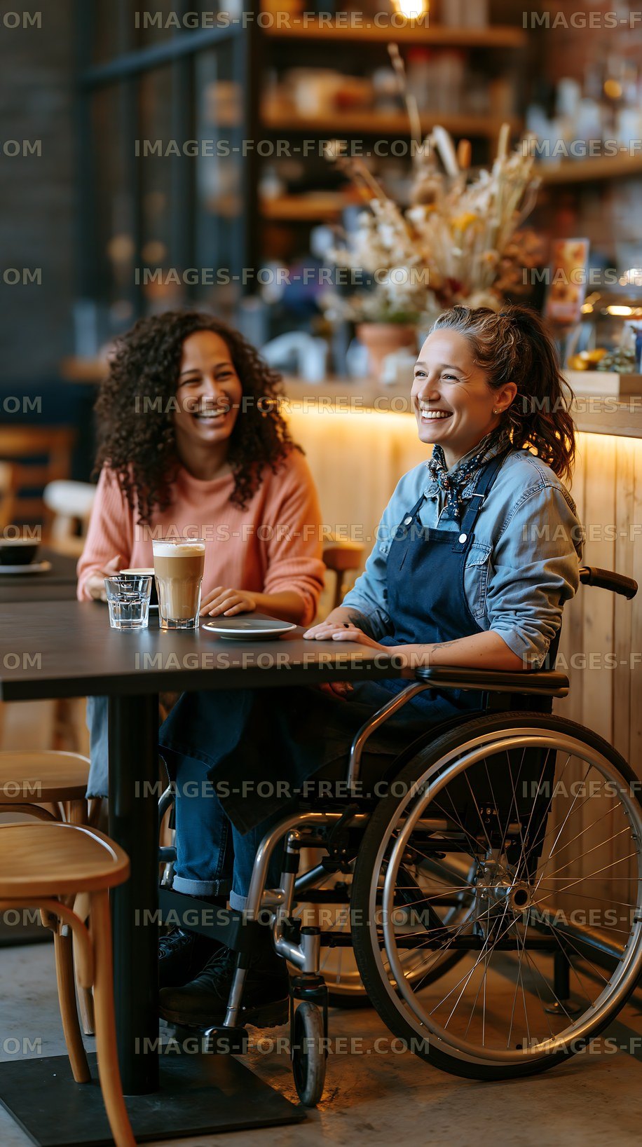 Women enjoying coffee and conversation in a cafe