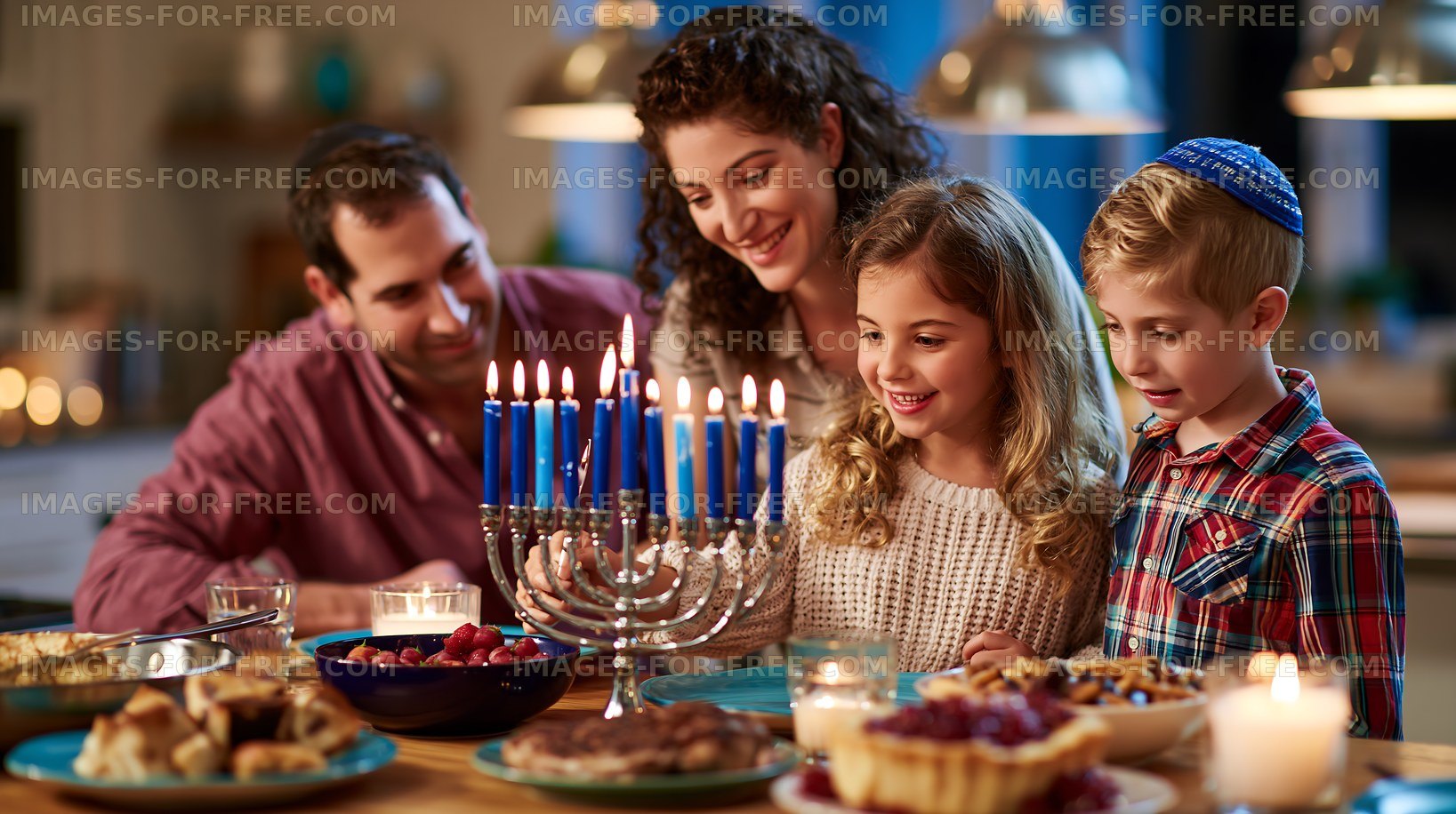 Family celebrates together around a table during a holiday gathering