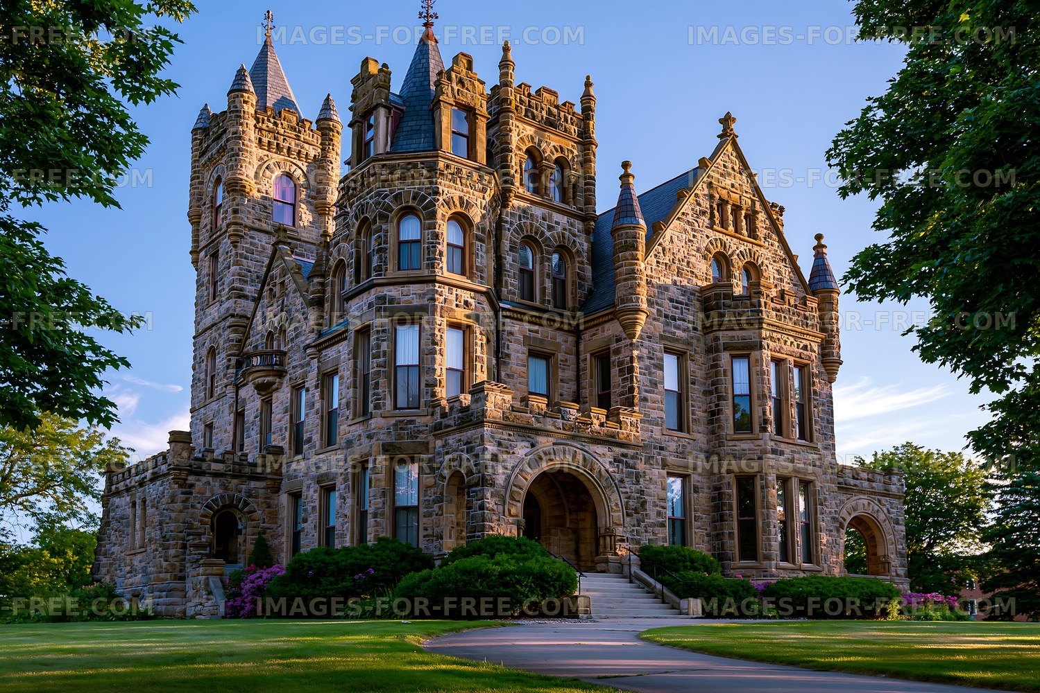 Historic stone castle structure during clear daytime
