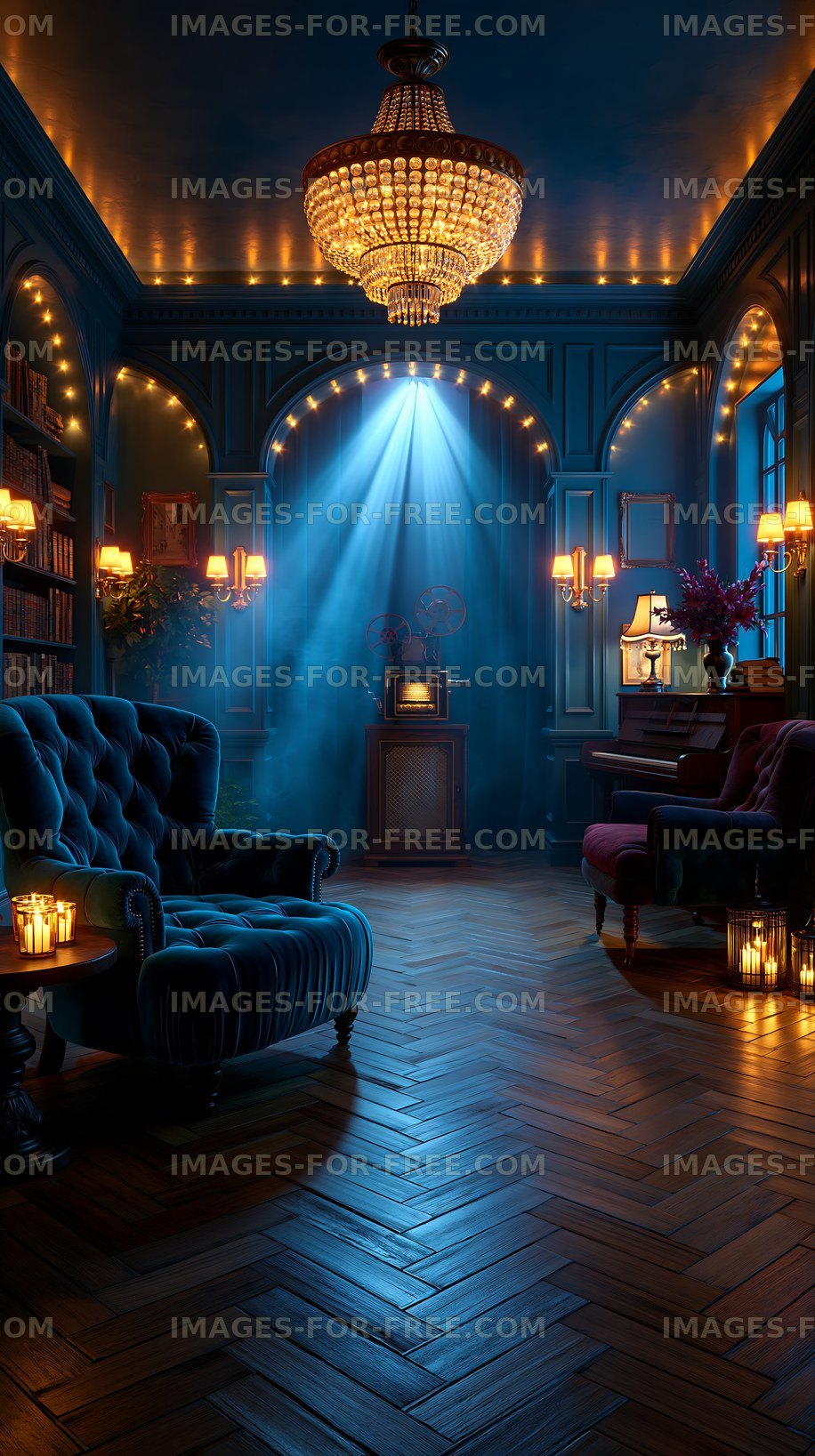 Cozy living room with vintage decor and soft light