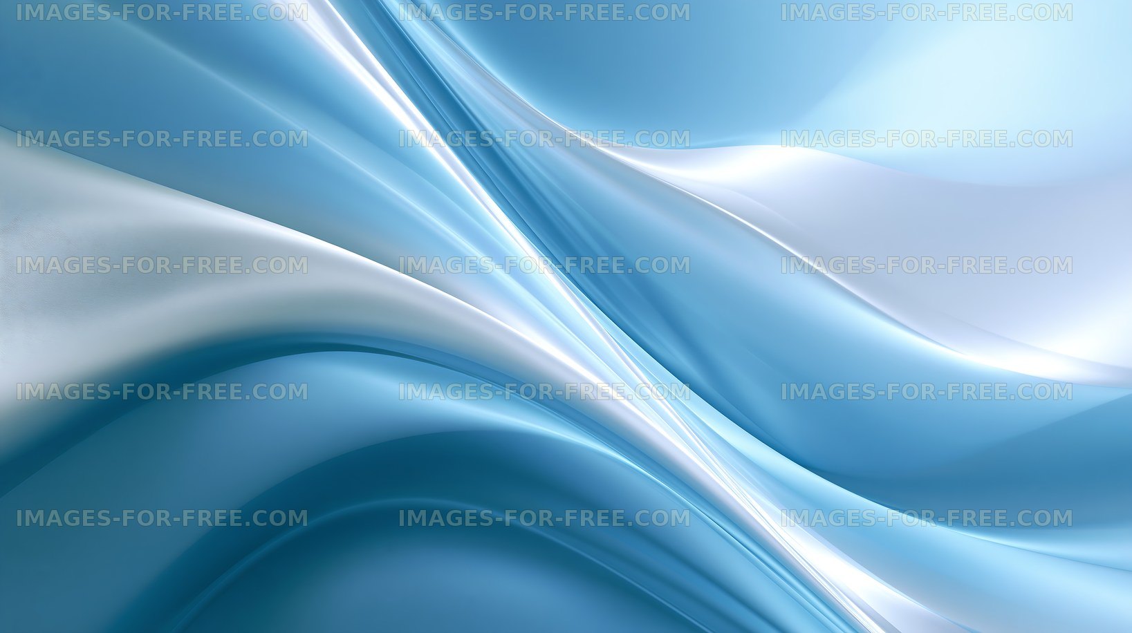 Abstract blue wave patterns create flowing shapes and textures