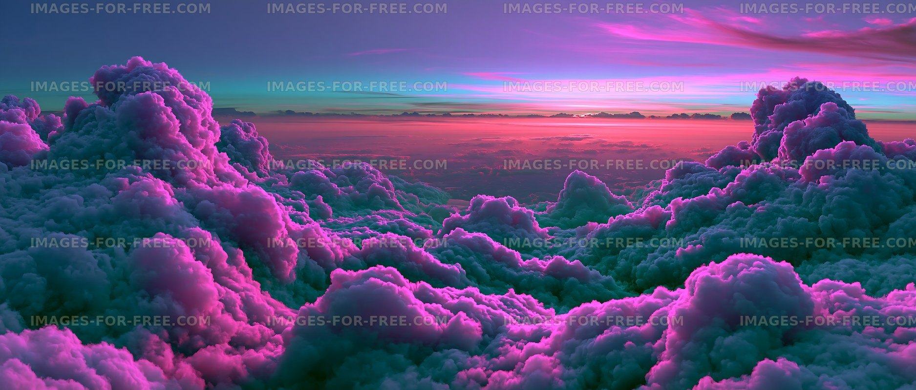 Colorful clouds at sunset over the sky