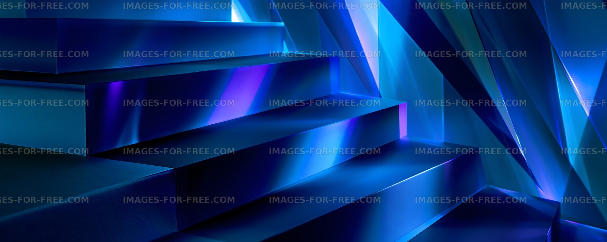 Stairs with blue lighting in a modern interior design