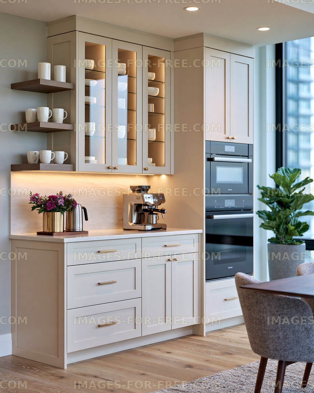 Modern kitchen design with sleek cabinets and appliances