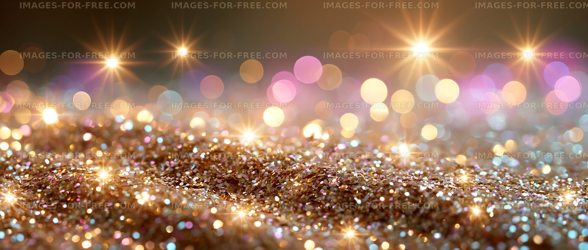 Shiny glitter on a surface with bokeh lights
