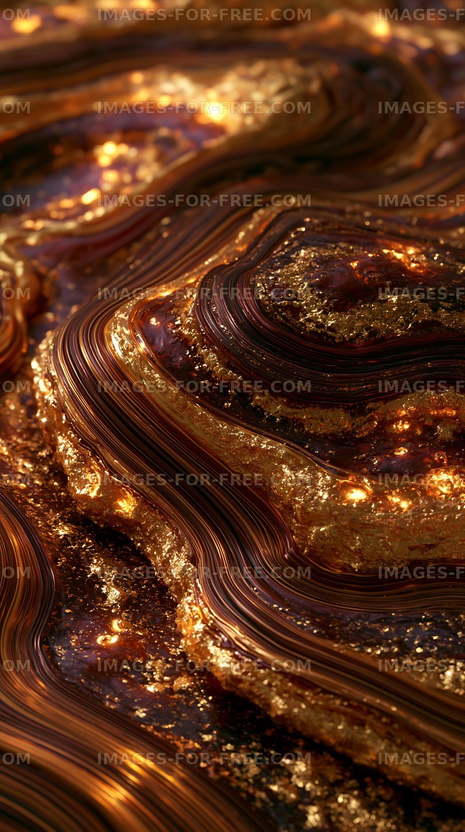 Liquid gold surface with flowing patterns and sparkles