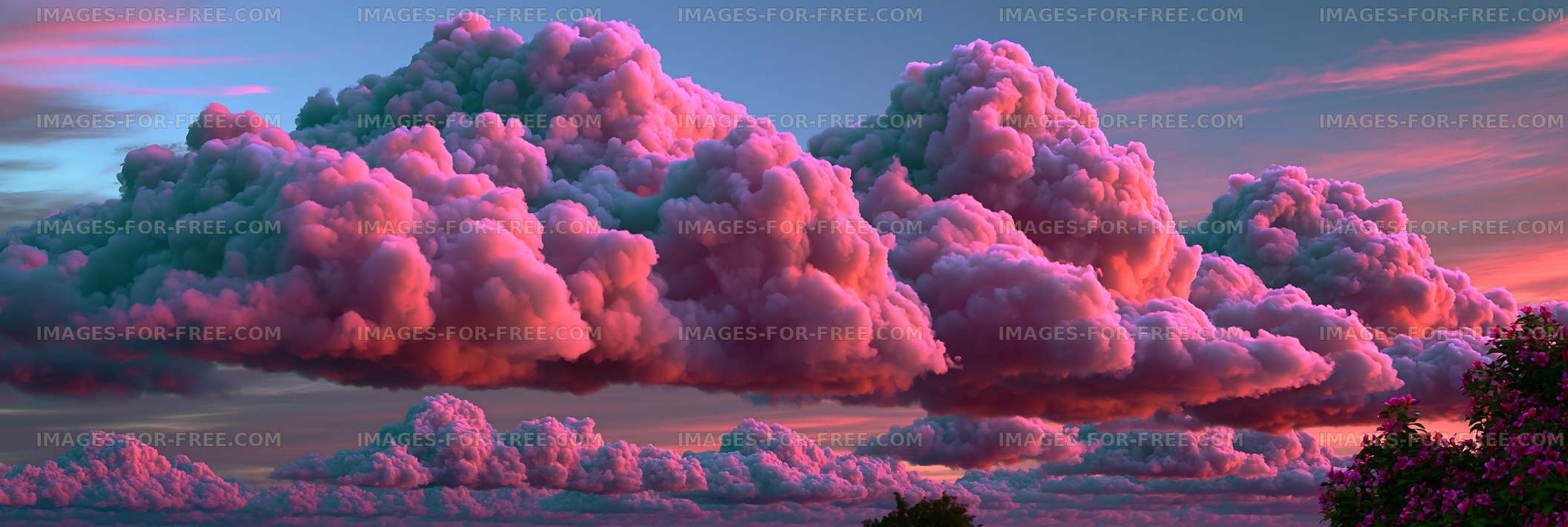 Colorful clouds at sunset in a coastal area