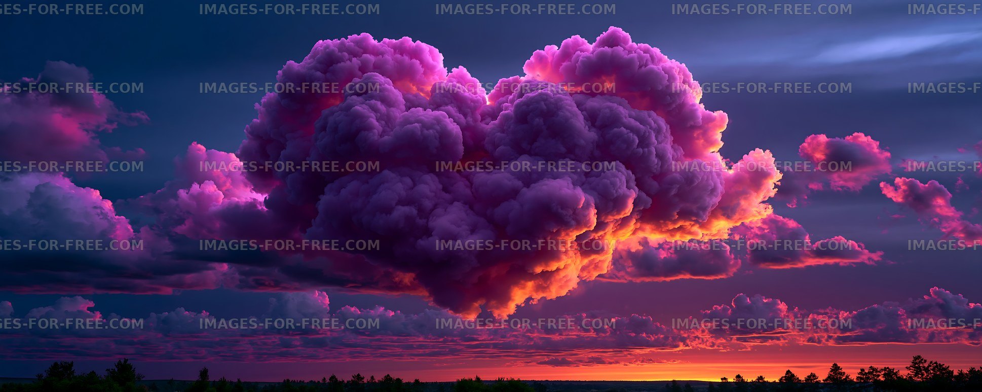 Colorful clouds form a heart shape during sunset