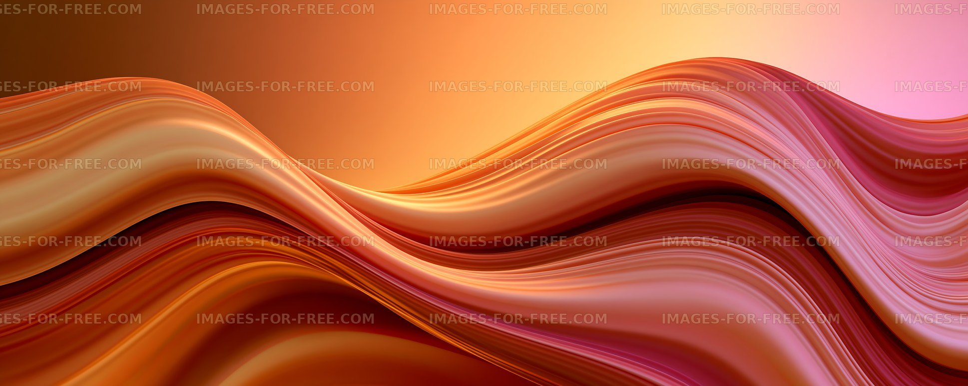 Abstract waves of color in warm tones