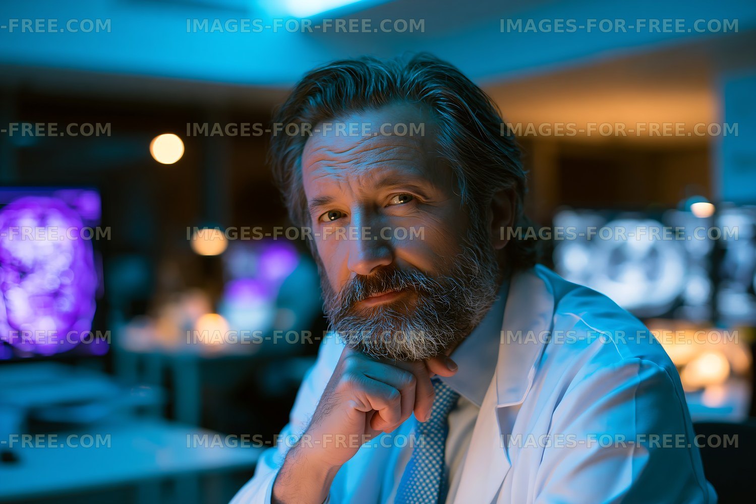 Medical professional analyzes data in a laboratory setting