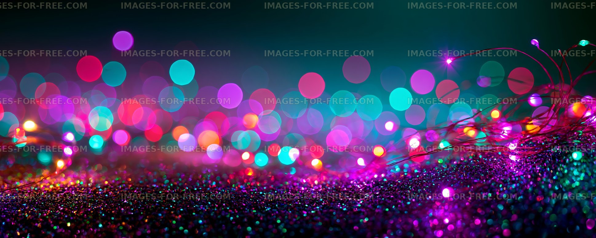Colorful lights create a vibrant display in a dark setting