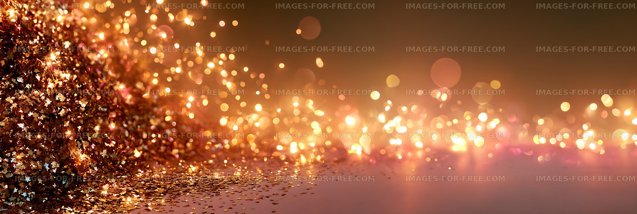 Warm glitter sparkle and golden bokeh abstract background