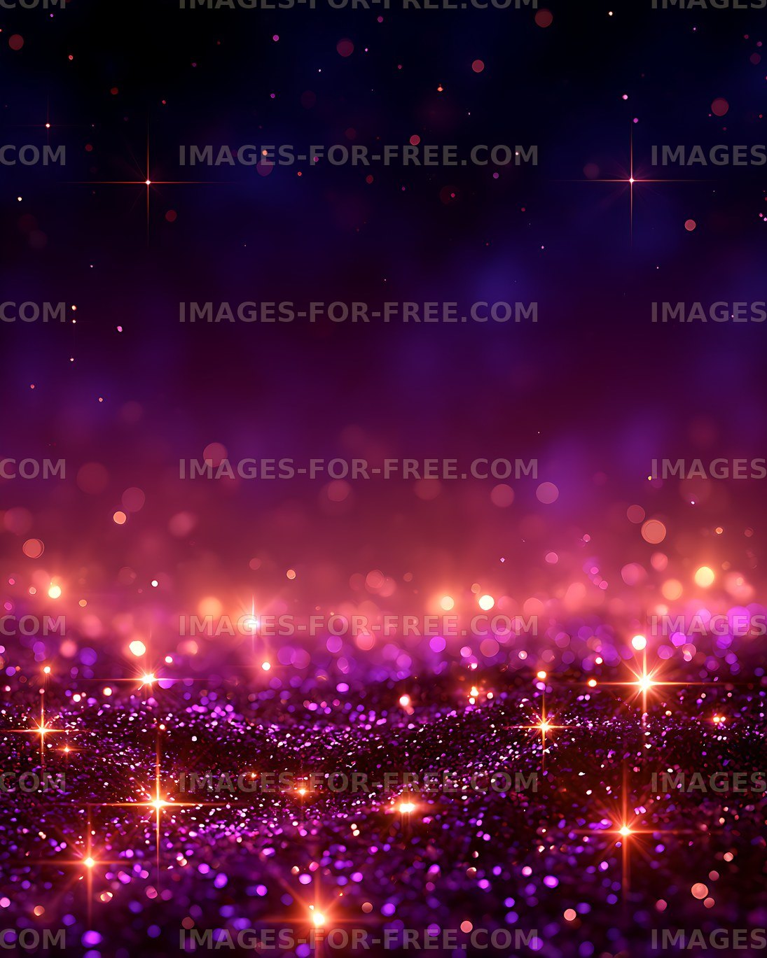 Purple glitter and glowing bokeh light background