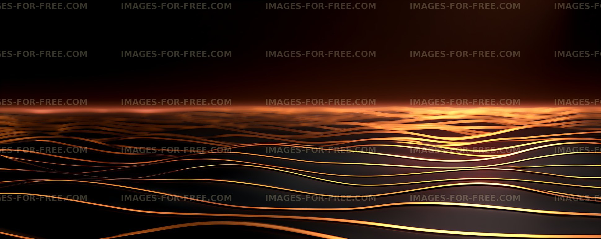 Glowing orange wave lines on dark abstract background