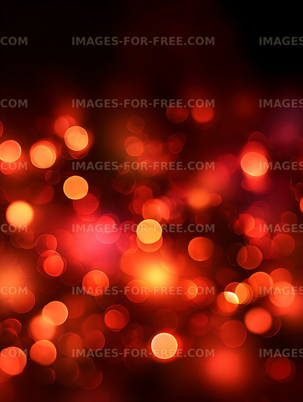 Warm abstract bokeh lights in red and orange