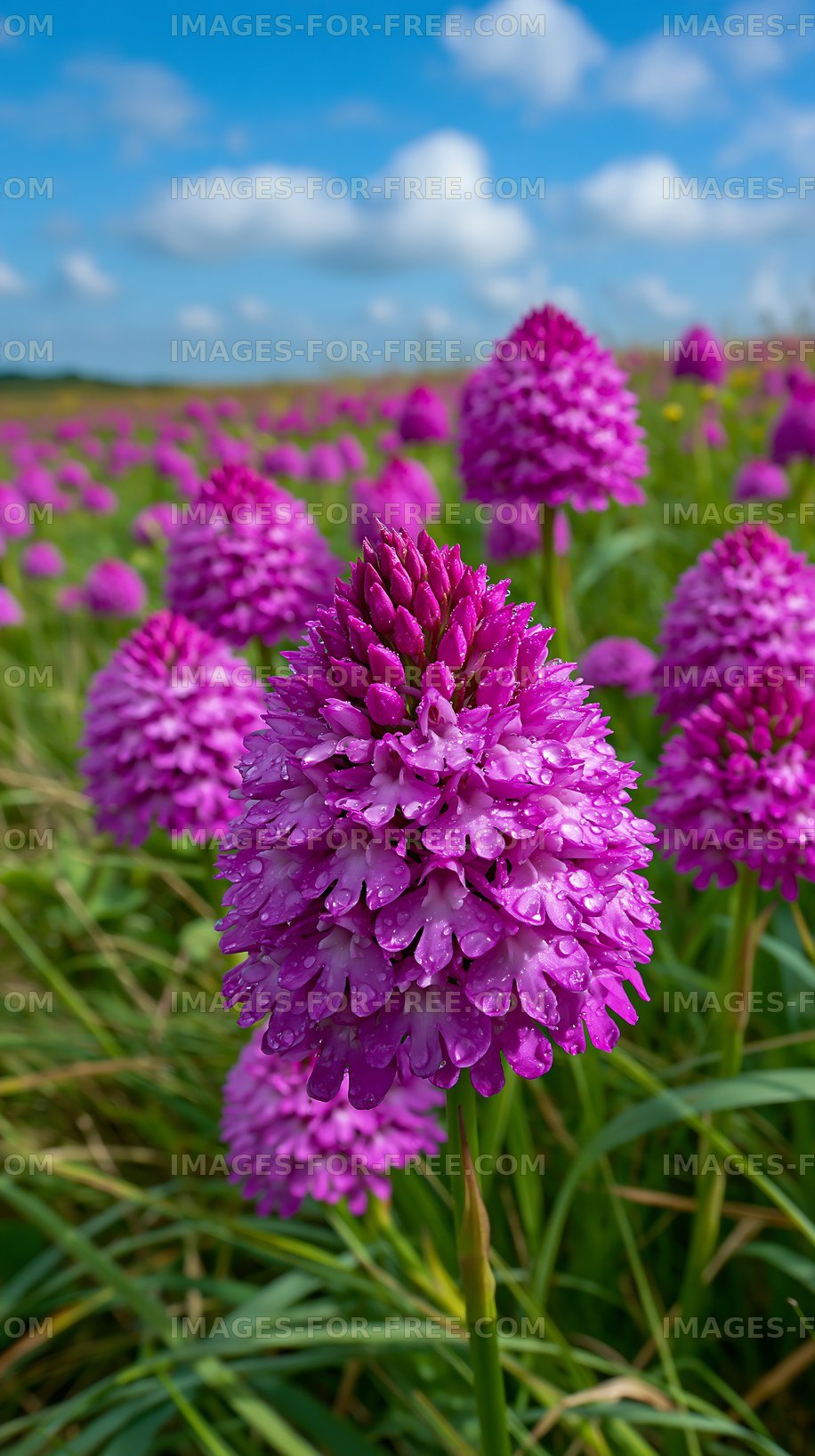 Vivid Purple Bloom with Fresh Water Droplets