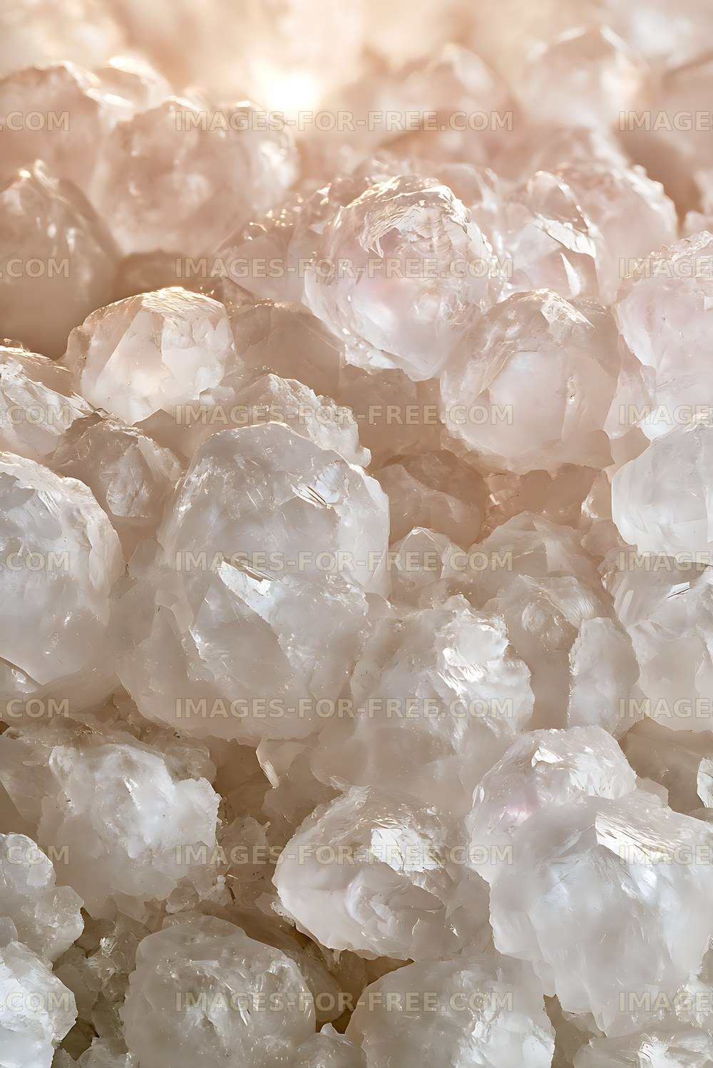 Close-up of translucent ice illuminated by warm light