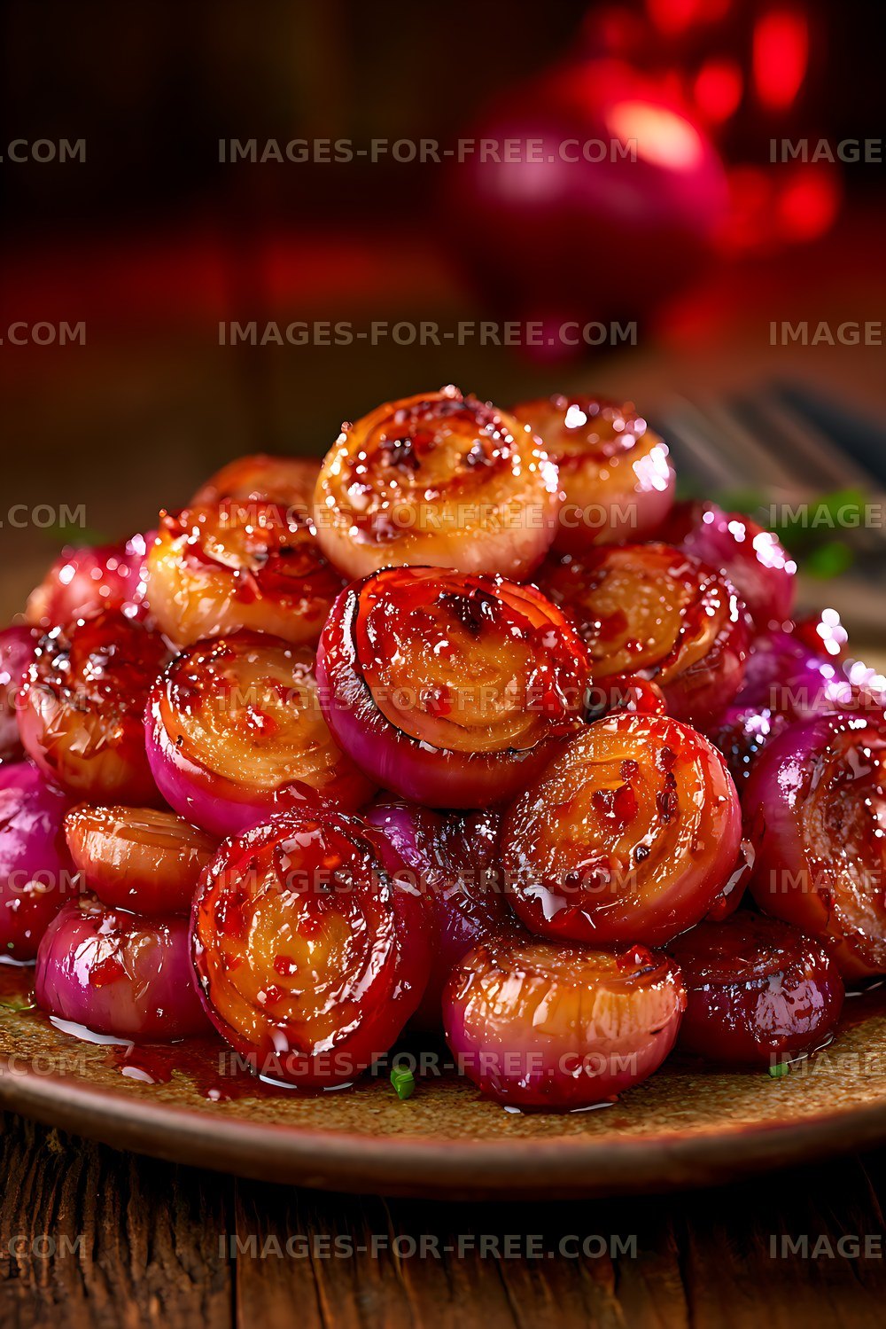 Glossy sliced tomatoes on rustic serving plate