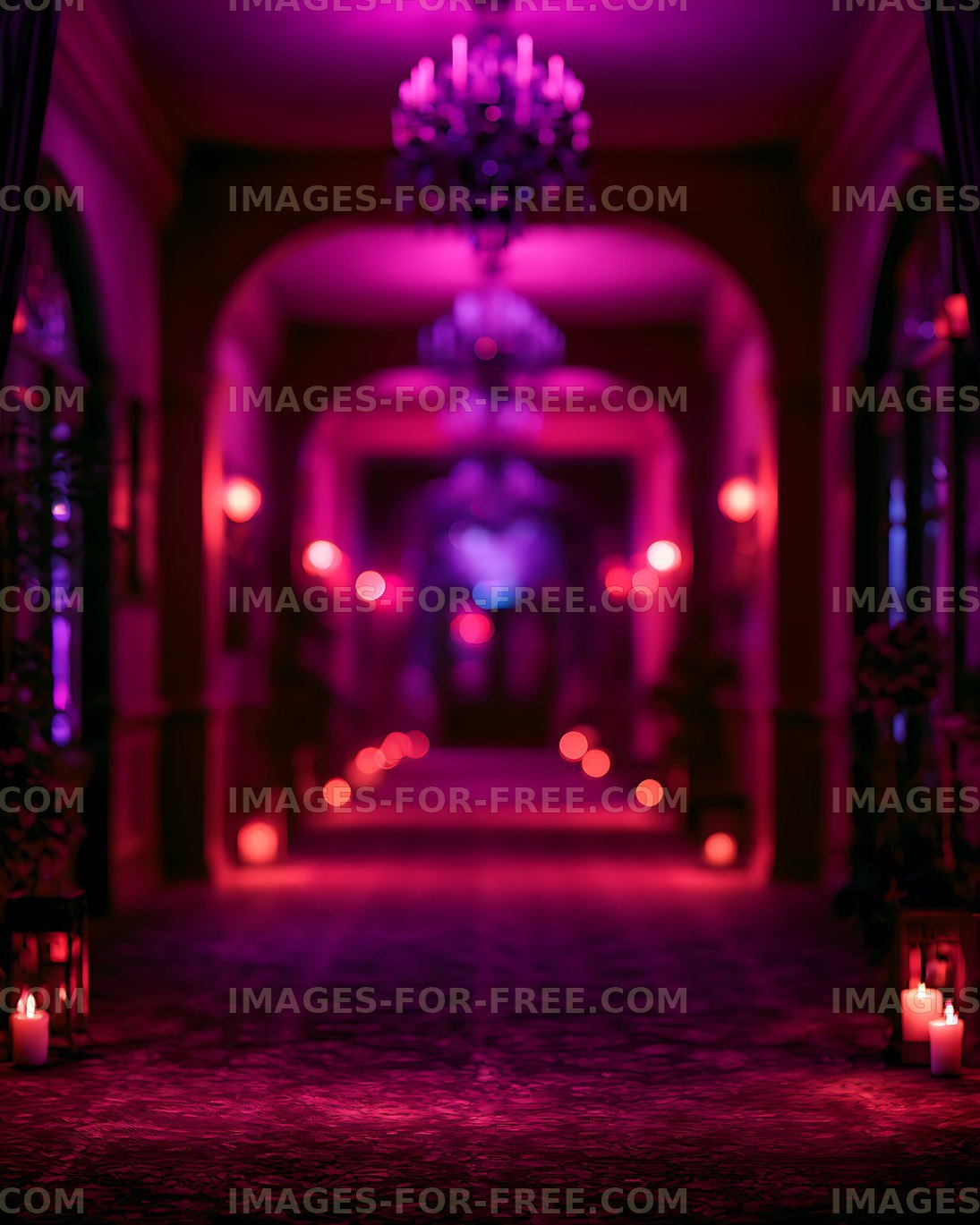 Atmospheric magenta wedding ceremony aisle