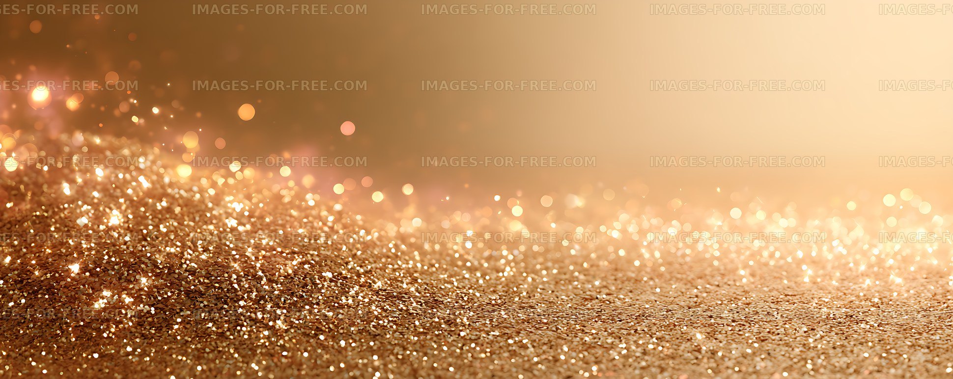 Warm golden glitter background with shimmering light