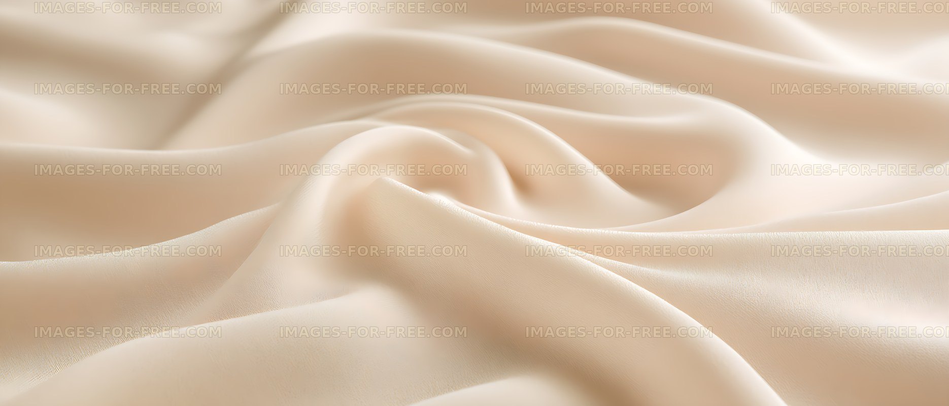 Soft flowing cream textile folds in an abstract close-up