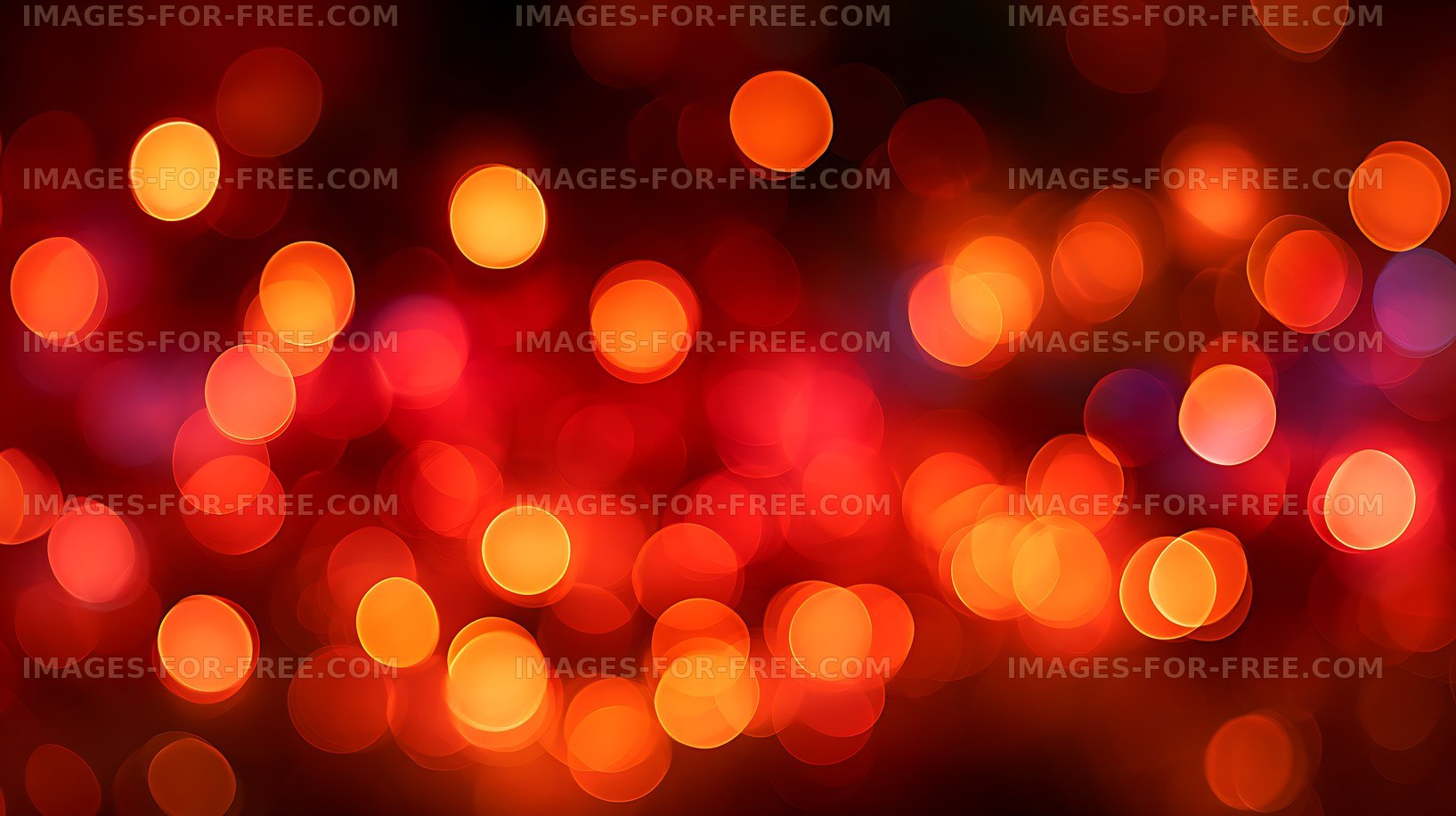 Glowing orange and red bokeh circles