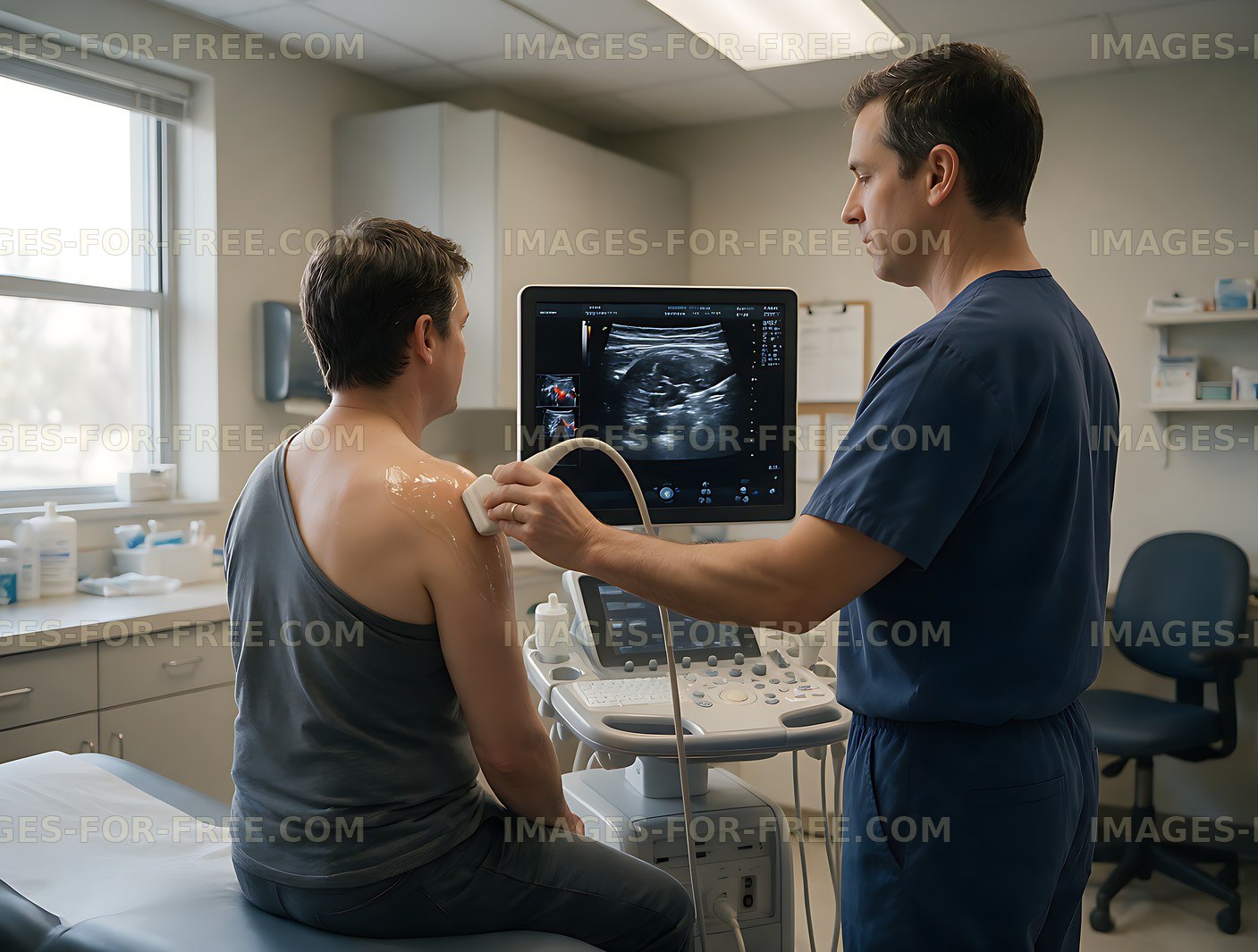 Healthcare professional conducting an ultrasound examination