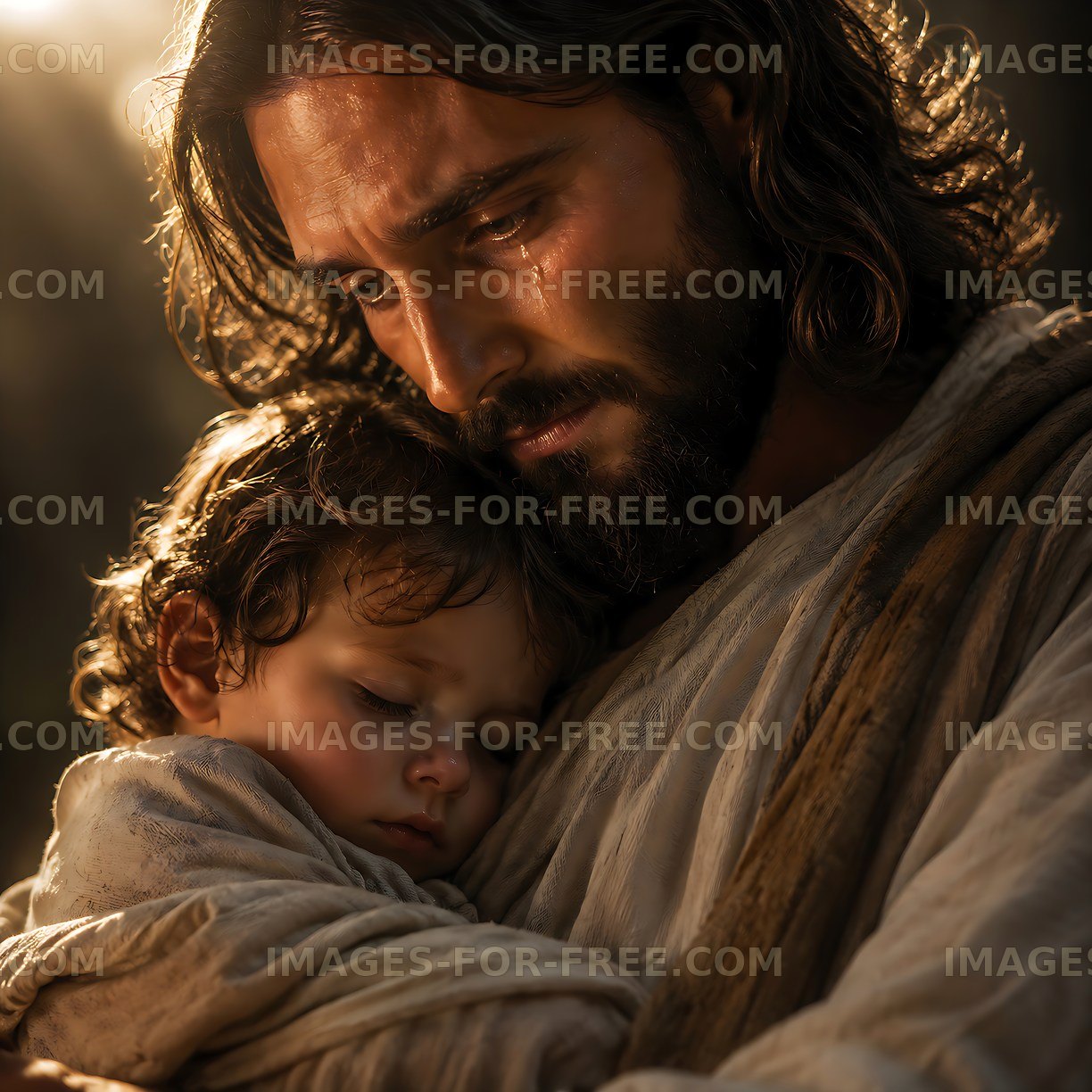 Father holding child in a warm embrace