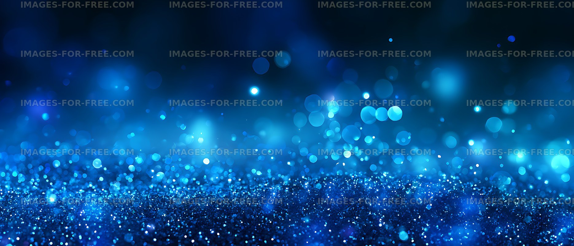Luminous blue glitter and bokeh background