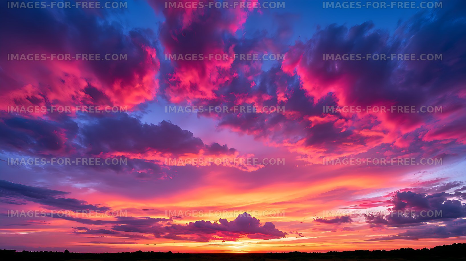 Dramatic colorful cloudscape at sunset
