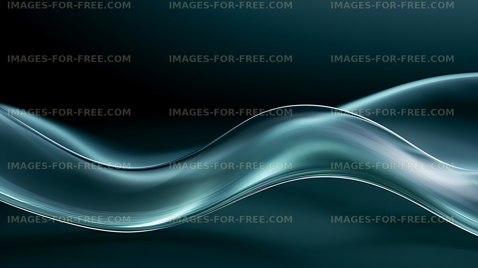 Luminous teal abstract wave background