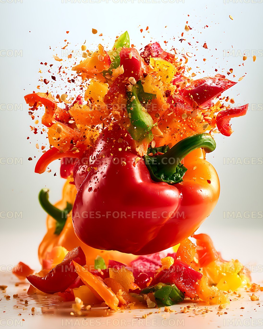 Vibrant vegetable burst with colorful bell peppers
