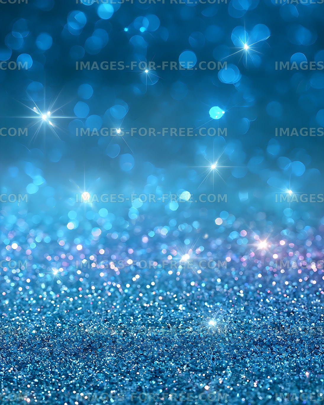 Blue glittering bokeh light background